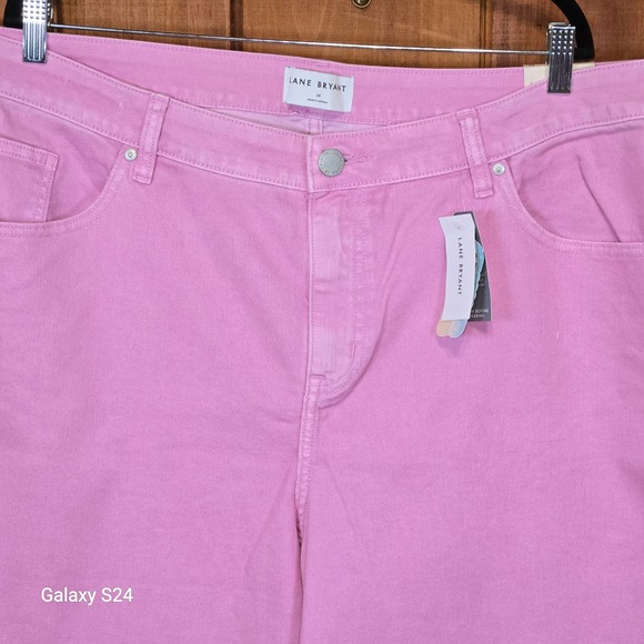 Lane Bryant Denim - Lane Bryant Women Size 24 Pink Straight Crop Mid Rise Jeans